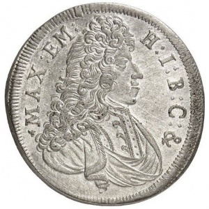 Аверс монеты Курфюршество Бавария, 30 крейцеров, 1692, Бюст в плаще вправо
