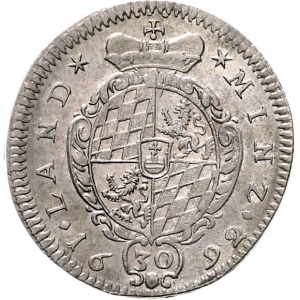 Реверс монеты Курфюршество Бавария, 30 крейцеров, 1692-1693