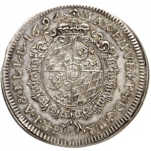 Аверс монеты Курфюршество Бавария, ½ талера, 1694, Герб на аверсе