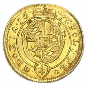 Реверс монеты Курфюршество Бавария, ¼ дуката, 1676