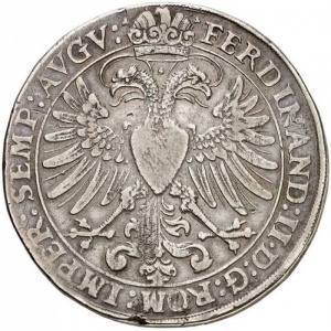 Реверс монеты Курфюршество Бавария, 1 талер, 1624-1626, Императорский орел с короной на реверсе