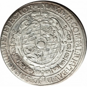 Аверс монеты Курфюршество Бавария, 1 талер, 1625, Дата разделена щитом