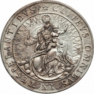 Реверс монеты Курфюршество Бавария, 1 талер, 1625, Дата разделена щитом