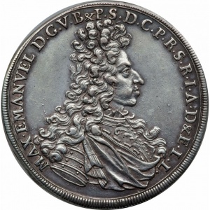 Аверс монеты Курфюршество Бавария, 1 талер, 1694, Бюст в доспехах и плаще вправо