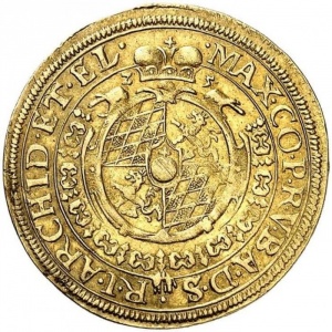 Аверс монеты Курфюршество Бавария, 1 гульден, 1625, Мадонна на реверсе