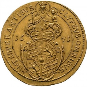Реверс монеты Курфюршество Бавария, 1 дукат, 1655-1671