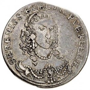 Реверс монеты Курфюршество Бавария, 1 дукат, 1663, Рождение принцессы Луизы Маргариты Антонии Баварской