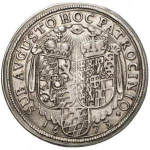 Аверс монеты Курфюршество Бавария, 2 дуката, 1673, Рождение принцессы Виоланты Беатрикс Баварской