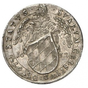 Реверс монеты Курфюршество Бавария, 3 дуката, 1652, Свадьба Фердинанда Марии и Адельхайды