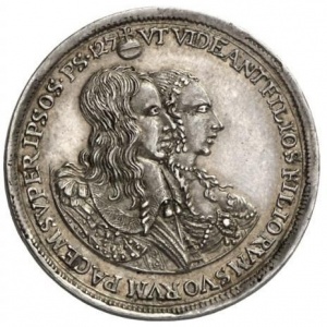 Аверс монеты Курфюршество Бавария, 5 дукатов, 1660, Рождение принцессы Марии Анны Виктории Баварской
