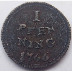 Реверс монеты Свободный город Аугсбург, 1 пфенниг, 1765-1766