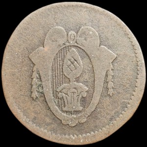 Аверс монеты Свободный город Аугсбург, 1 пфенниг, 1803-1805, Герб в короткой треугольной рамке