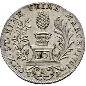 Аверс монеты Свободный город Аугсбург, 10 крейцеров, 1761-1765