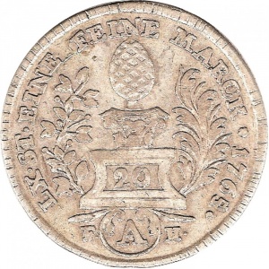 Аверс монеты Свободный город Аугсбург, 20 крейцеров, 1761-1765