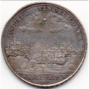 Реверс монеты Свободный город Аугсбург, 1 талер, 1744