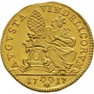 Аверс монеты Свободный город Аугсбург, ½ дуката, 1717