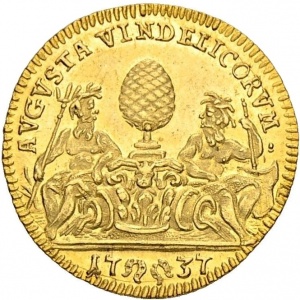 Аверс монеты Свободный город Аугсбург, 1 дукат, 1737-1738