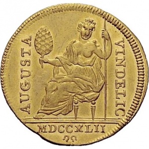 Аверс монеты Свободный город Аугсбург, 1 дукат, 1742