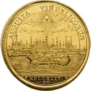 Аверс монеты Свободный город Аугсбург, 12 дукатов, 1744