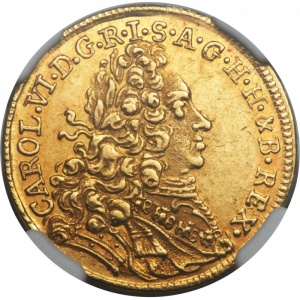 Аверс монеты Свободный город Аугсбург, 1 дукат, 1711, Коронация Карла VI
