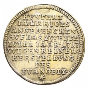 Реверс монеты Свободный город Аугсбург, 1 дукат, 1717, 200 лет реформации