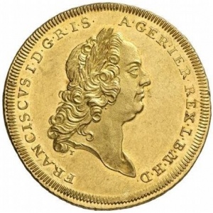 Аверс монеты Свободный город Аугсбург, 6 дукатов, 1763, Губертусбургский мир