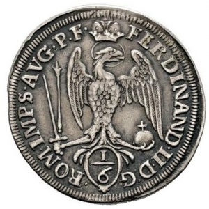 Реверс монеты Свободный город Аугсбург, ⅙ талера, 1626