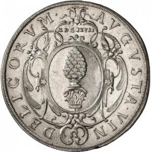 Аверс монеты Свободный город Аугсбург, ⅔ талера, 1626-1628