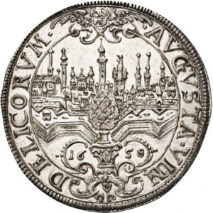 Аверс монеты Свободный город Аугсбург, 1 талер, 1658