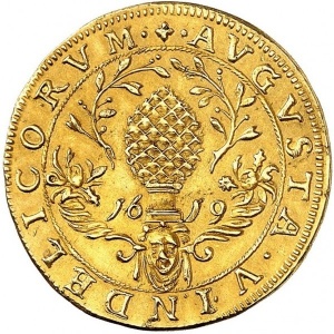 Аверс монеты Свободный город Аугсбург, 1 голдгульден, 1619