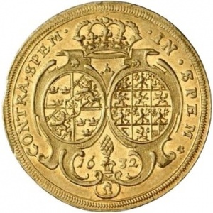Реверс монеты Свободный город Аугсбург, 2 дуката, 1632