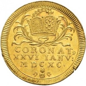 Аверс монеты Свободный город Аугсбург, 1 дукат, 1690, Коронация Иосифа I