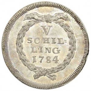 Реверс монеты Город Цюрих, 5 шиллингов, 1783-1784