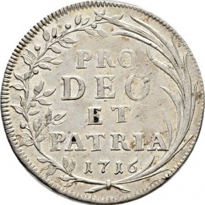 Реверс монеты Город Цюрих, 10 шиллингов, 1707-1716