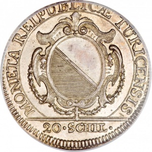 Аверс монеты Город Цюрих, 20 шиллингов, 1774-1780