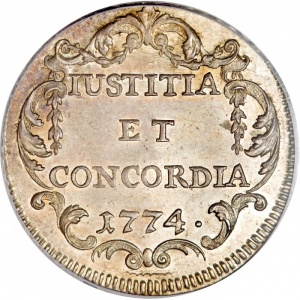 Реверс монеты Город Цюрих, 20 шиллингов, 1774-1780