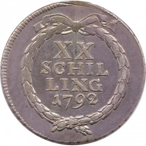 Реверс монеты Город Цюрих, 20 шиллингов, 1783-1798