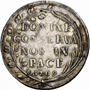 Реверс монеты Город Цюрих, ½ талера, 1709