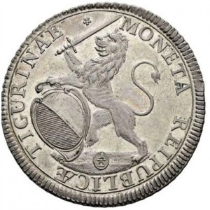 Аверс монеты Город Цюрих, ½ талера, 1720-1768, Городской вид на реверсе