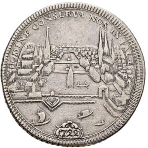 Реверс монеты Город Цюрих, 1 талер, 1722-1725, Один лев на аверсе, город на реверсе