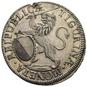 Аверс монеты Город Цюрих, 1 талер, 1724-1734, Один лев на аверсе, текст на реверсе
