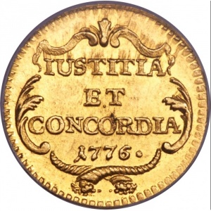 Реверс монеты Город Цюрих, ½ дуката, 1776