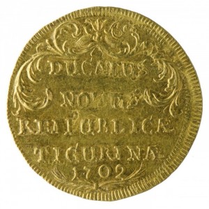 Реверс монеты Город Цюрих, 1 дукат, 1702