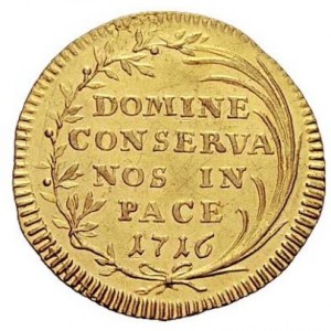 Реверс монеты Город Цюрих, 1 дукат, 1707-1717