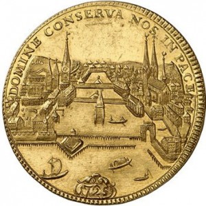 Реверс монеты Город Цюрих, 10 дукатов, 1724