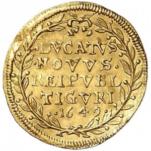 Реверс монеты Город Цюрих, 1 дукат, 1646-1650