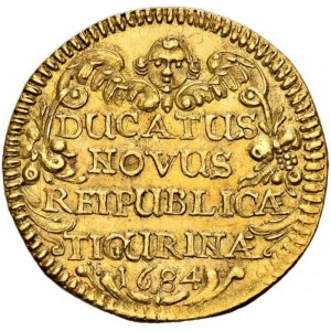 Реверс монеты Город Цюрих, 1 дукат, 1673-1693