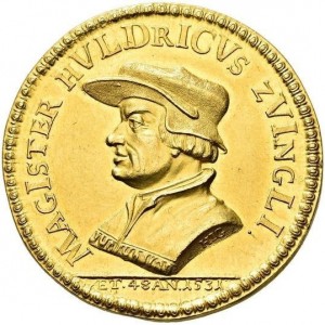 Аверс монеты Город Цюрих, 8 дукатов, 1719, Ульрих Цвингли