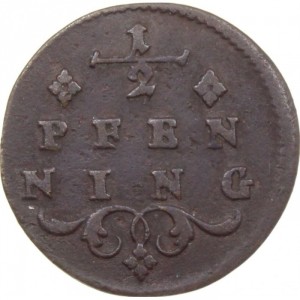 Реверс монеты Епископство Вюрцбург, ½ пфеннига, 1751
