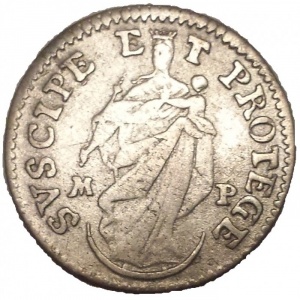 Реверс монеты Епископство Вюрцбург, 1 шиллинг, 1763